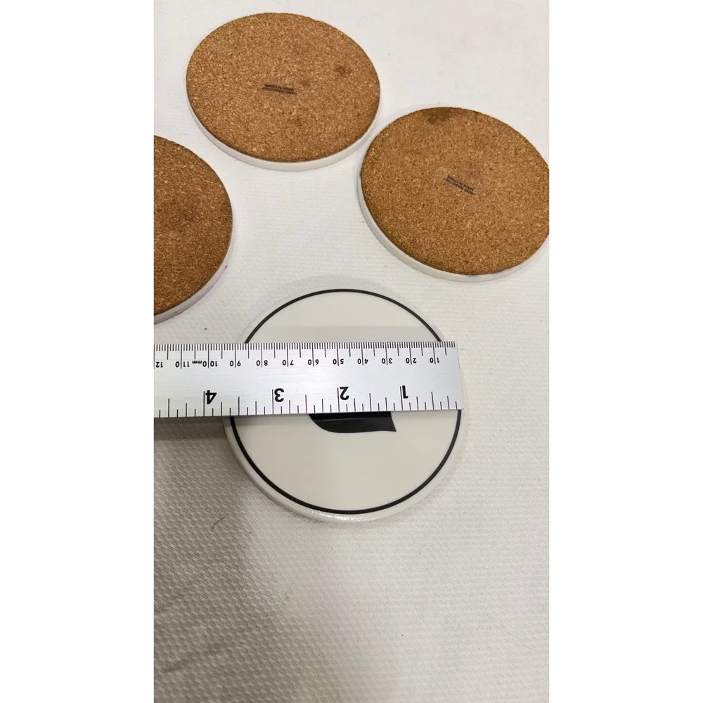 Ceramic Playing Card Suit Coasters Set of 4 Heart Diamond Club Spade Cork Back